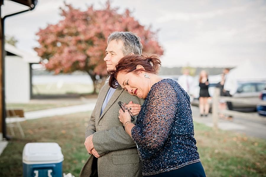 Parents of the bride at this Toqua Campground Wedding by Knoxville Wedding Photographer, Amanda May Photos.