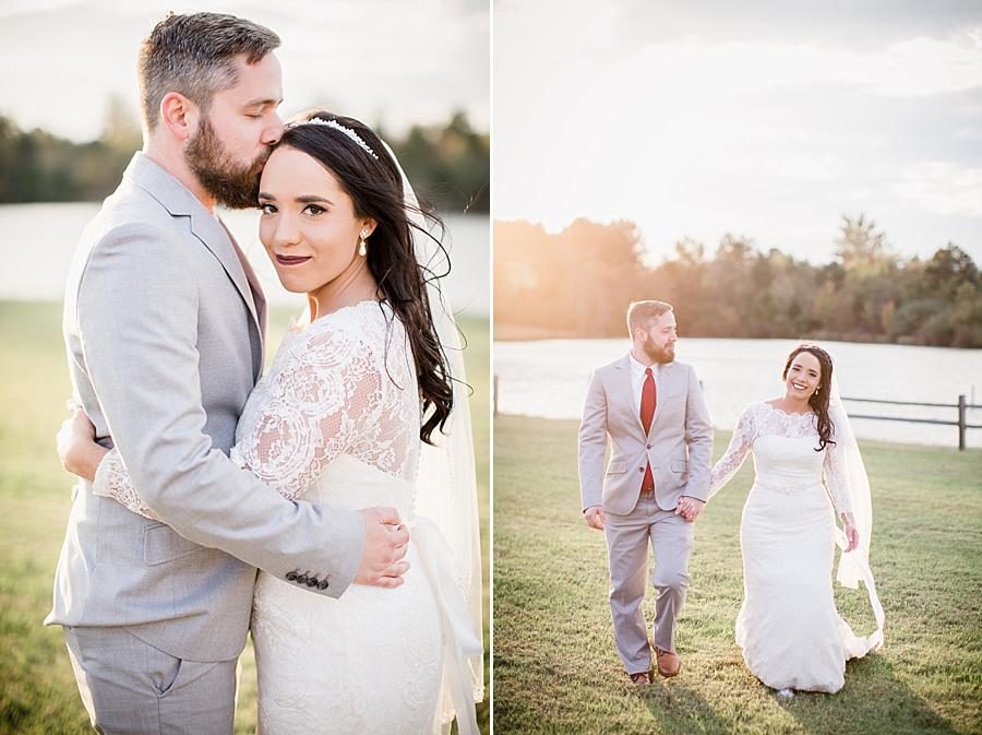Golden hour at this Toqua Campground Wedding by Knoxville Wedding Photographer, Amanda May Photos.