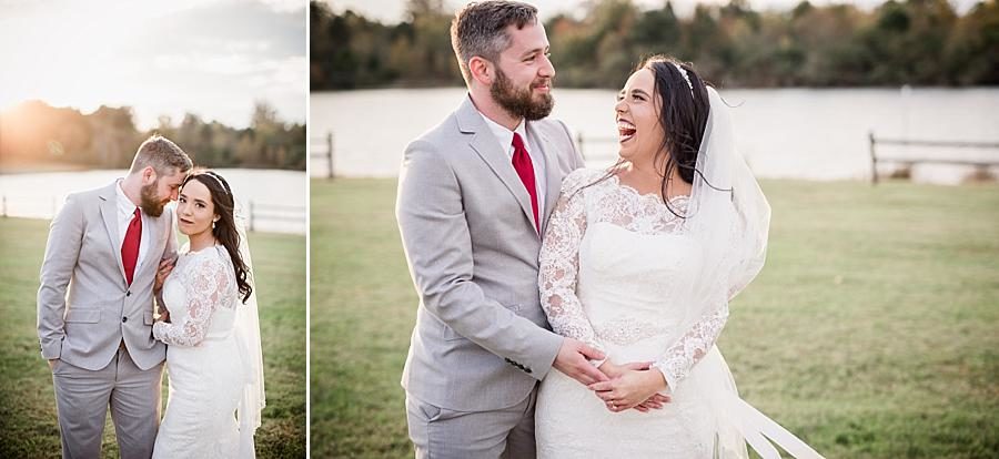 Sunset at this Toqua Campground Wedding by Knoxville Wedding Photographer, Amanda May Photos.