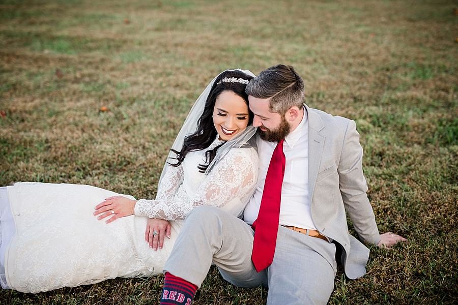 Red Sox socks at this Toqua Campground Wedding by Knoxville Wedding Photographer, Amanda May Photos.