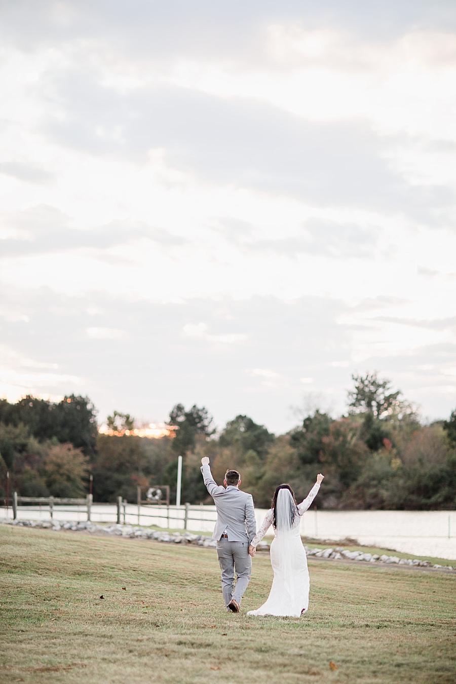 Celebrating at this Toqua Campground Wedding by Knoxville Wedding Photographer, Amanda May Photos.