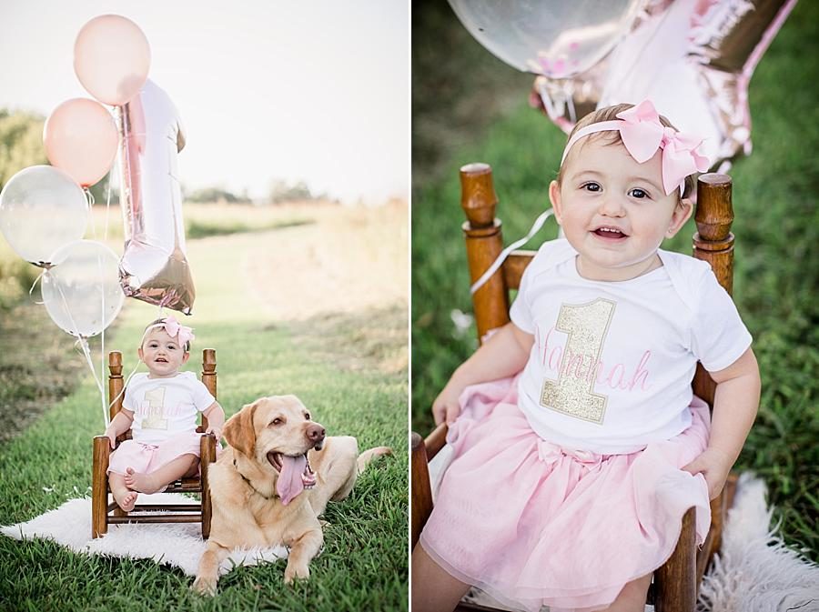 Wooden rocking chair at this Melton Lake Park One Year Session by Knoxville Wedding Photographer, Amanda May Photos.