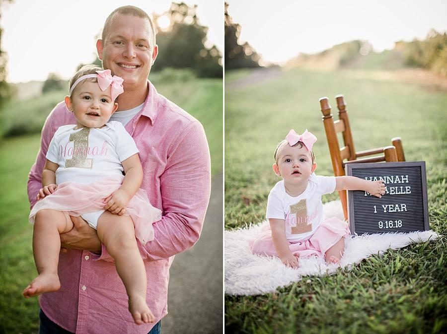 Baby girl and daddy at this Melton Lake Park One Year Session by Knoxville Wedding Photographer, Amanda May Photos.