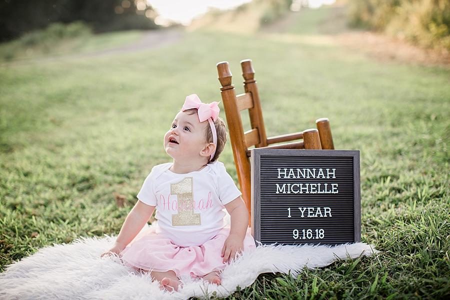 Letterboard at this Melton Lake Park One Year Session by Knoxville Wedding Photographer, Amanda May Photos.