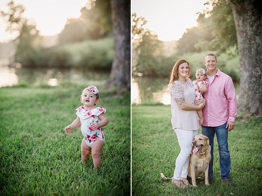 The whole family at this Melton Lake Park One Year Session by Knoxville Wedding Photographer, Amanda May Photos.