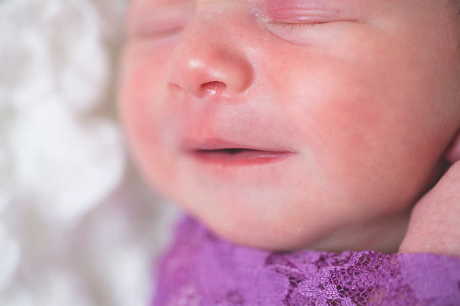 Close up of smile at this newborn session by Knoxville Wedding Photographer, Amanda May Photos.