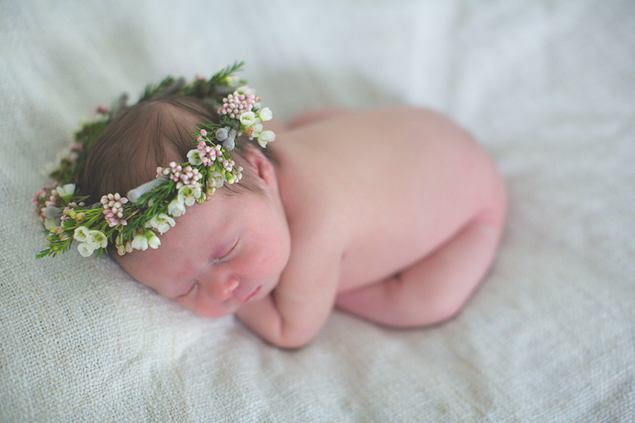 On her tummy at this newborn session by Knoxville Wedding Photographer, Amanda May Photos.