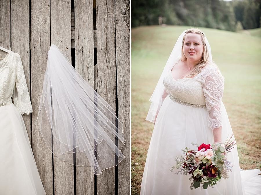The veil at this Sampson's Hollow Fall Wedding by Knoxville Wedding Photographer, Amanda May Photos.
