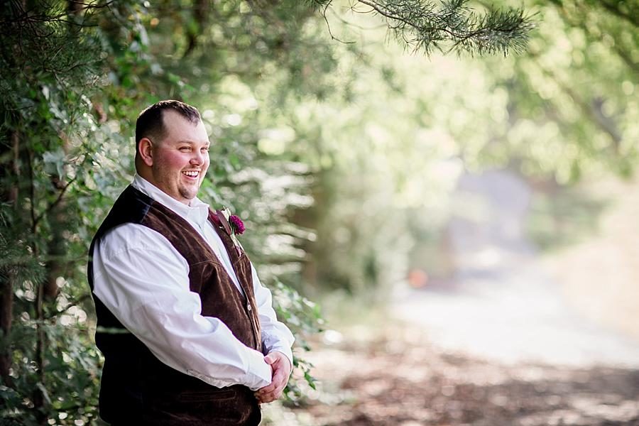 Suede vest at this Sampson's Hollow Fall Wedding by Knoxville Wedding Photographer, Amanda May Photos.