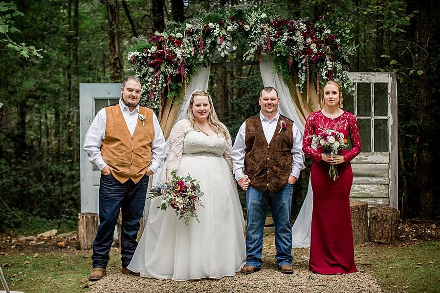 The bridal party at this Sampson's Hollow Fall Wedding by Knoxville Wedding Photographer, Amanda May Photos.