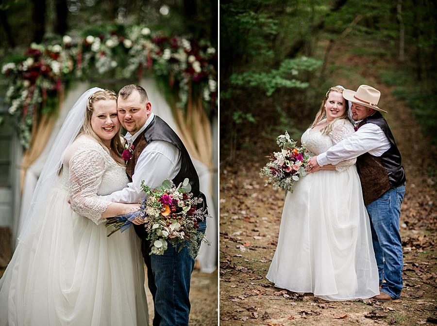 Cheek to cheek at this Sampson's Hollow Fall Wedding by Knoxville Wedding Photographer, Amanda May Photos.