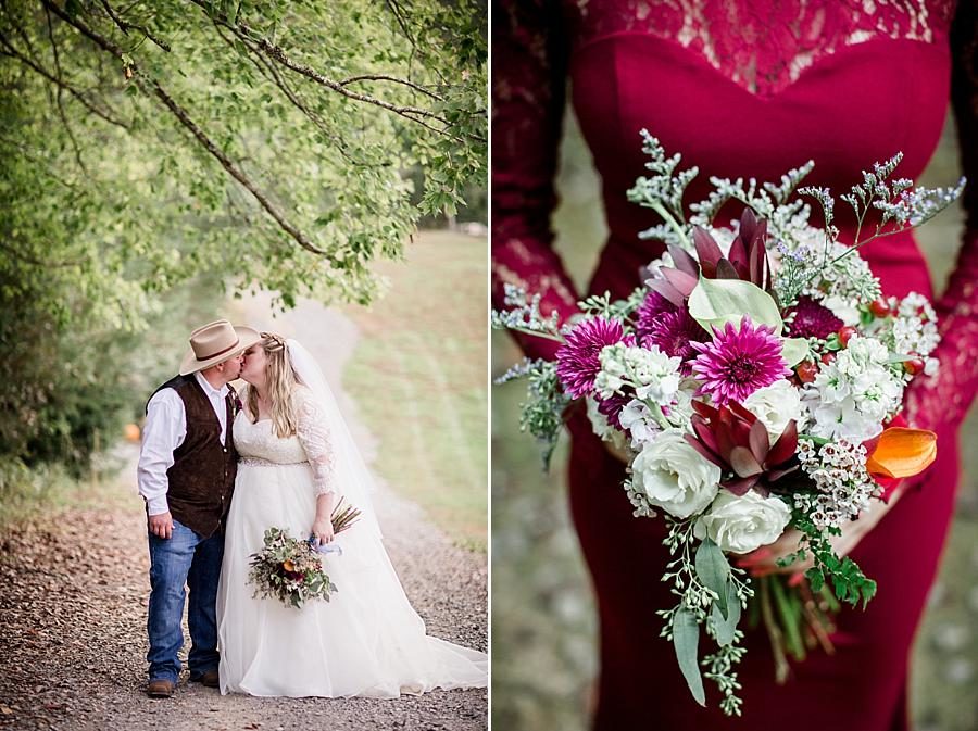 Bridesmaid bouquet at this Sampson's Hollow Fall Wedding by Knoxville Wedding Photographer, Amanda May Photos.
