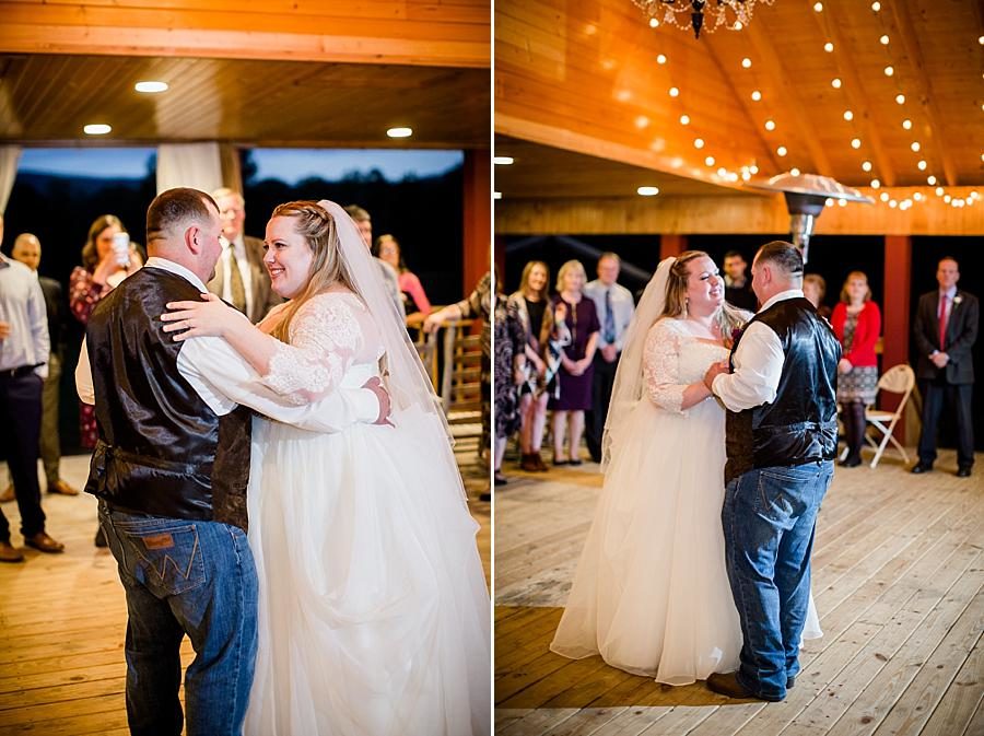 First dance at this Sampson's Hollow Fall Wedding by Knoxville Wedding Photographer, Amanda May Photos.