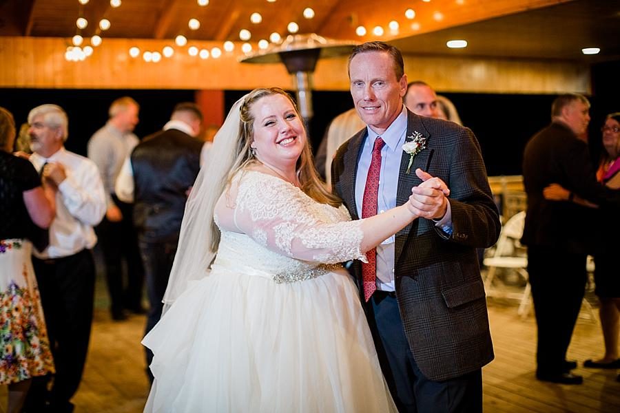 Father daughter dance at this Sampson's Hollow Fall Wedding by Knoxville Wedding Photographer, Amanda May Photos.