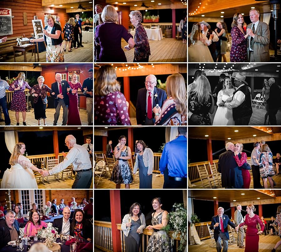 Guests mingling at this Sampson's Hollow Fall Wedding by Knoxville Wedding Photographer, Amanda May Photos.