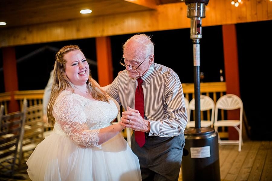 Grandfather granddaughter dance at this Sampson's Hollow Fall Wedding by Knoxville Wedding Photographer, Amanda May Photos.