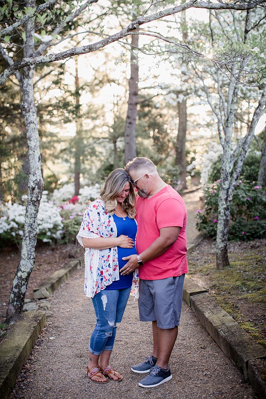 Parents together at this Baxter Gardens Maternity Session by Knoxville Wedding Photographer, Amanda May Photos.