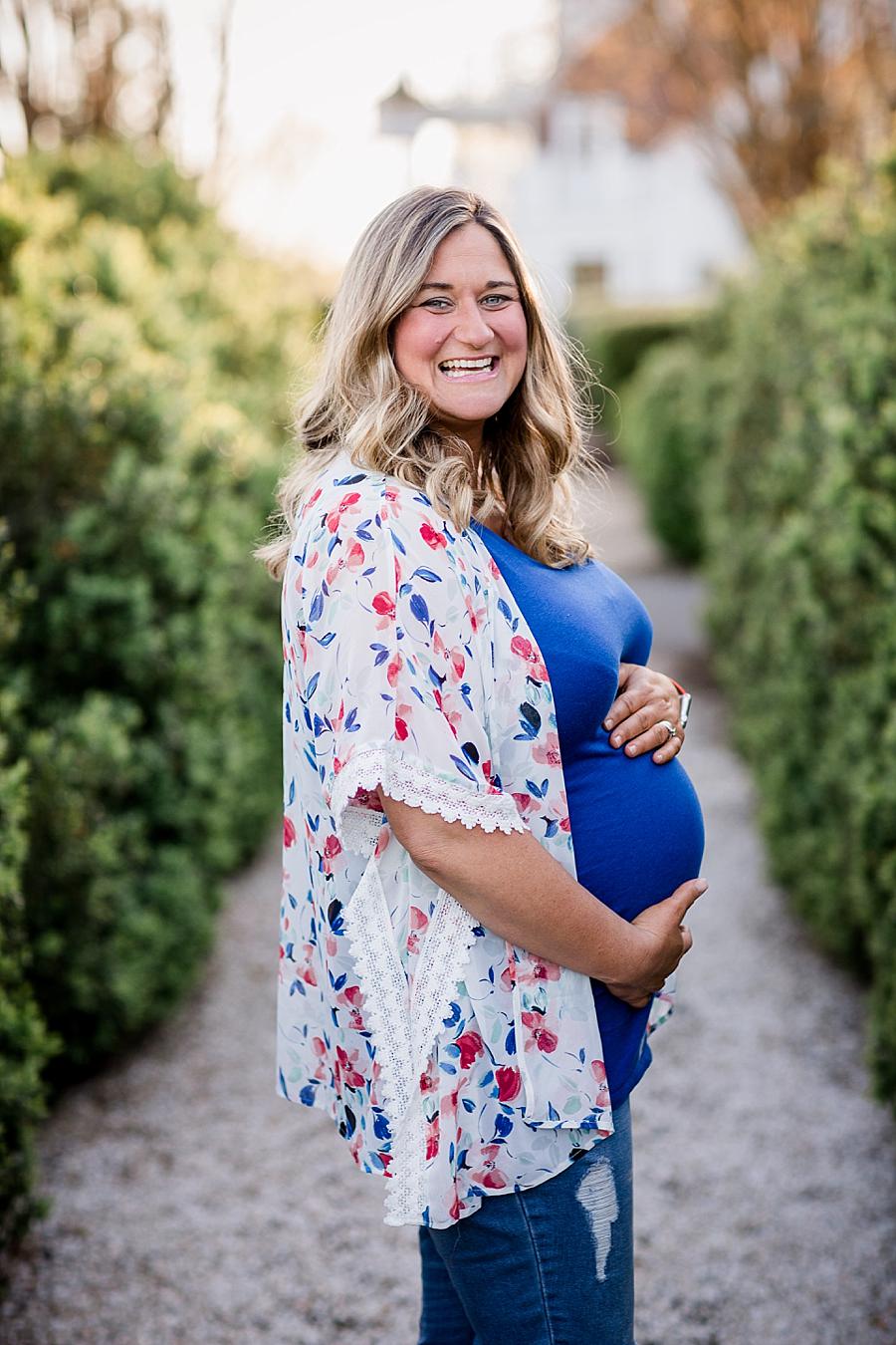 Just mom at this Baxter Gardens Maternity Session by Knoxville Wedding Photographer, Amanda May Photos.