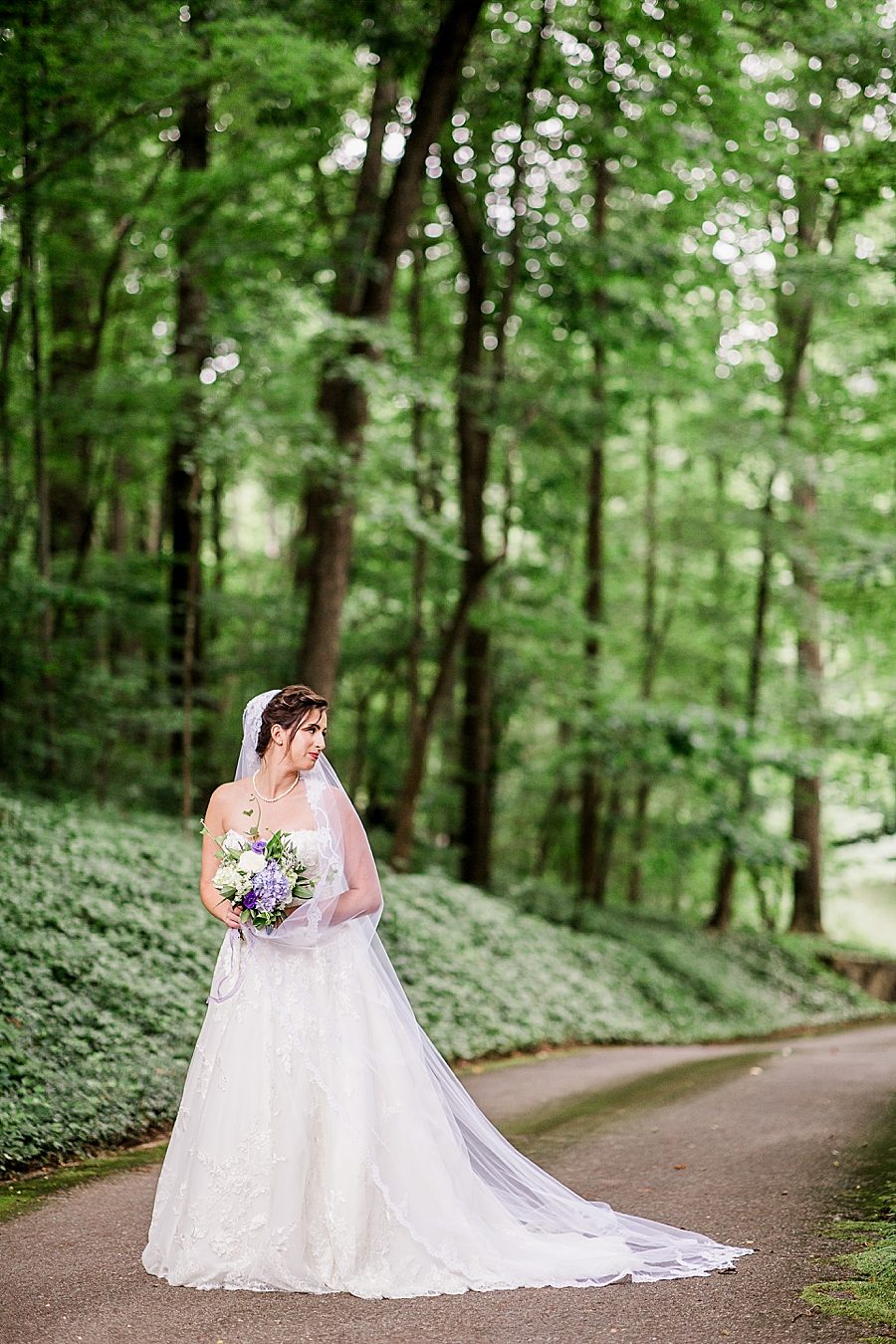 bride standing on driveway