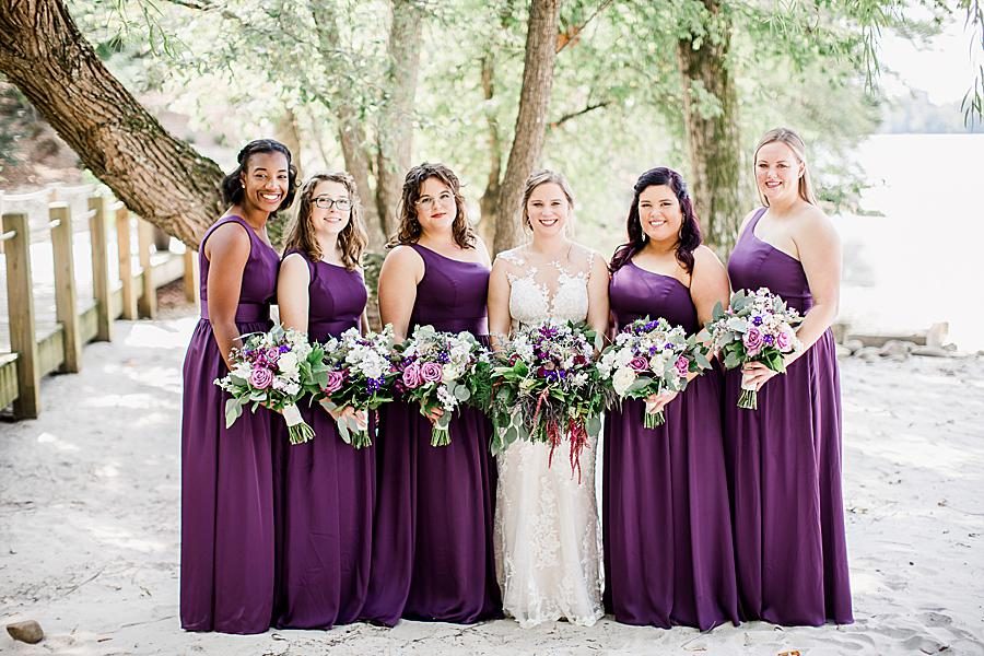 Purple dresses at this Hunter Valley Pavilion wedding by Knoxville Wedding Photographer, Amanda May Photos.