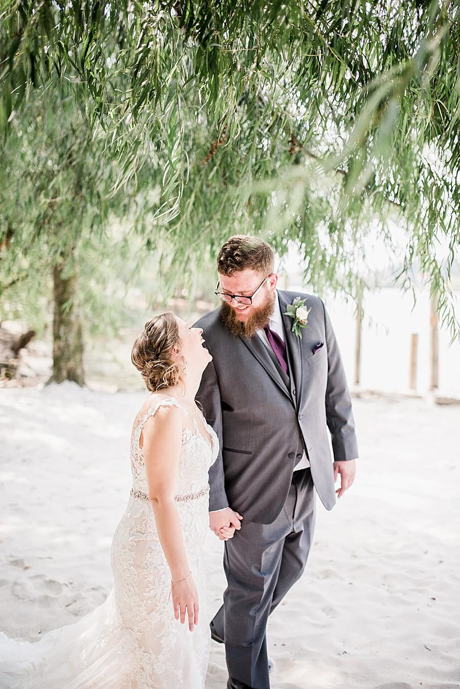 On the beach at this Hunter Valley Pavilion wedding by Knoxville Wedding Photographer, Amanda May Photos.