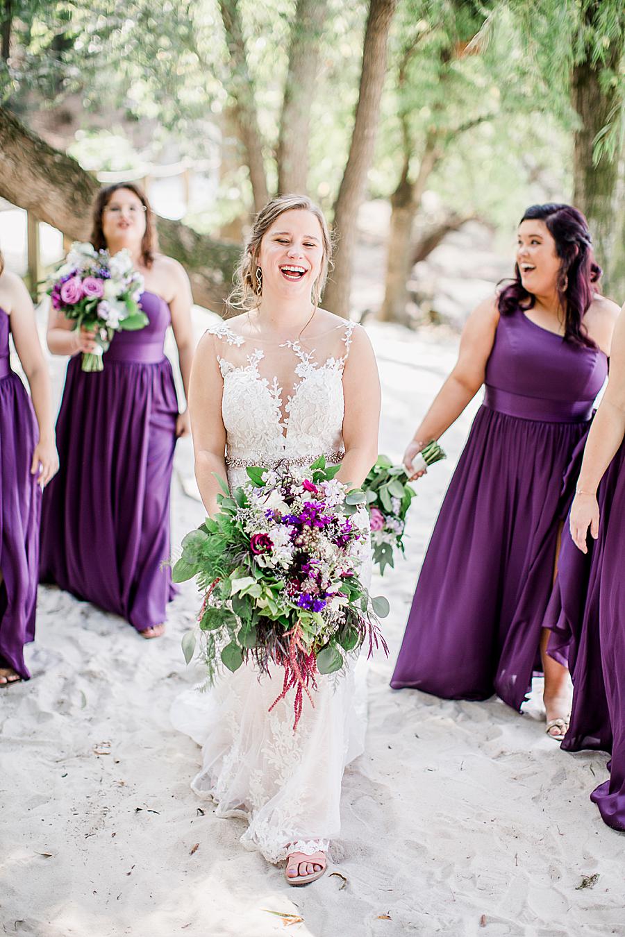 Bride laughing at this Hunter Valley Pavilion wedding by Knoxville Wedding Photographer, Amanda May Photos.