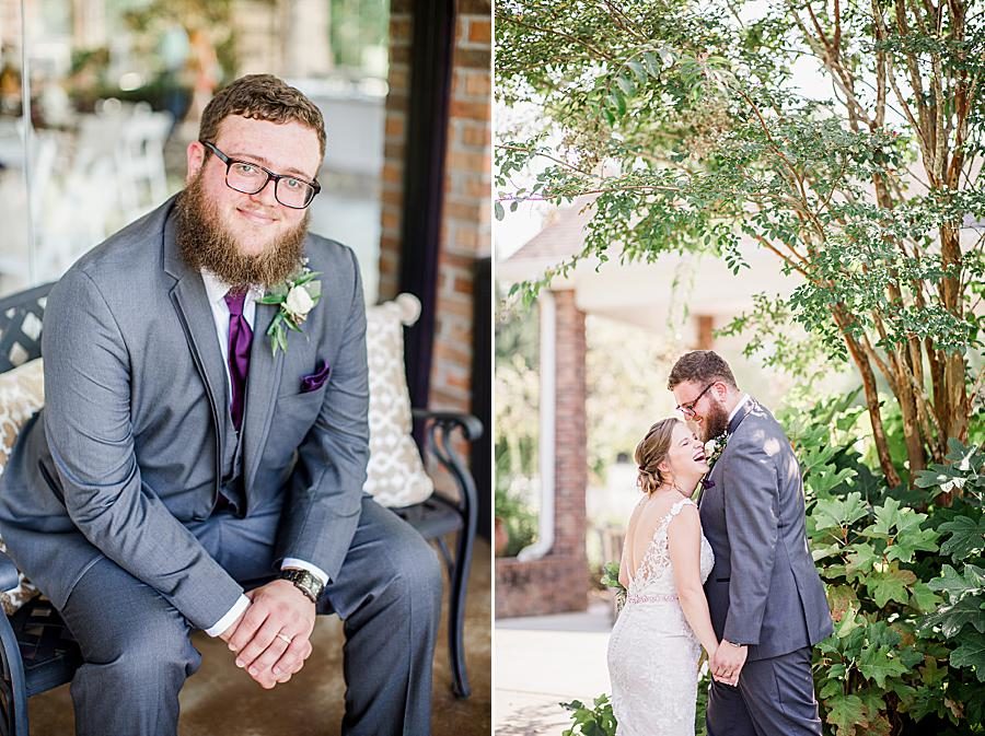 Groom sitting at this Hunter Valley Pavilion wedding by Knoxville Wedding Photographer, Amanda May Photos.
