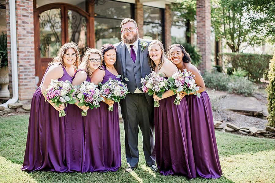 Groom and bridesmaids at this Hunter Valley Pavilion wedding by Knoxville Wedding Photographer, Amanda May Photos.