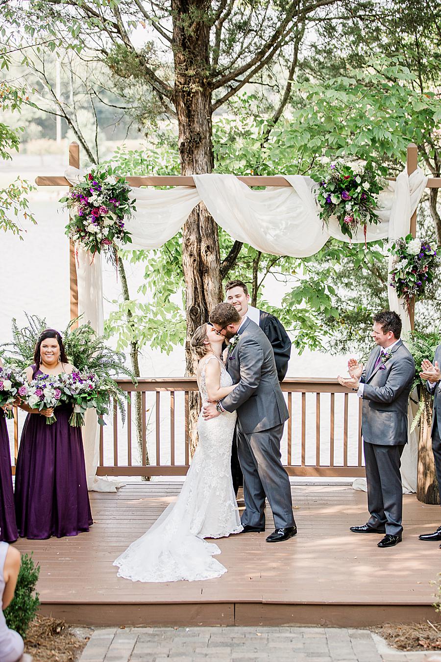 You may kiss the bride at this Hunter Valley Pavilion wedding by Knoxville Wedding Photographer, Amanda May Photos.