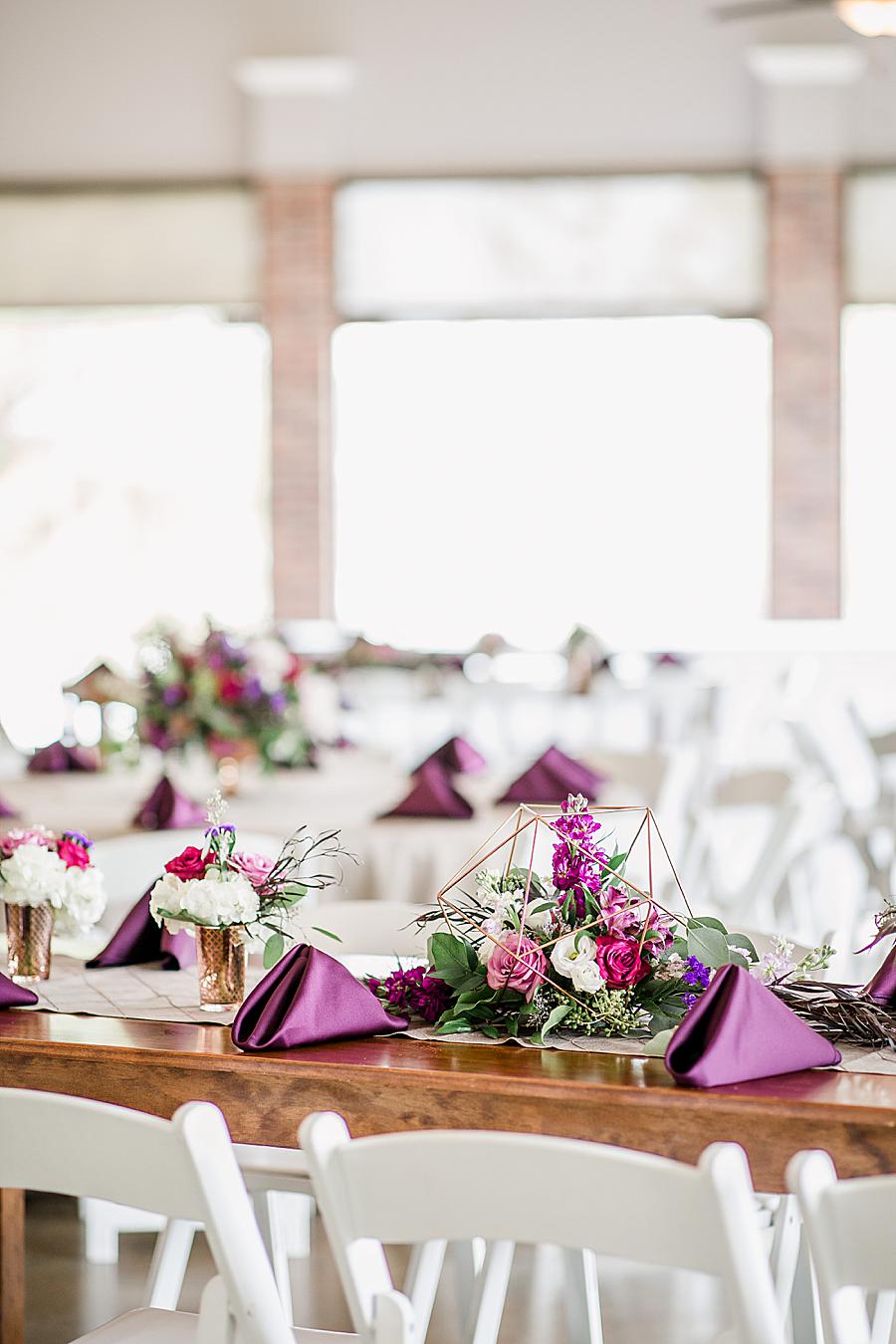 Purple napkins at this Hunter Valley Pavilion wedding by Knoxville Wedding Photographer, Amanda May Photos.
