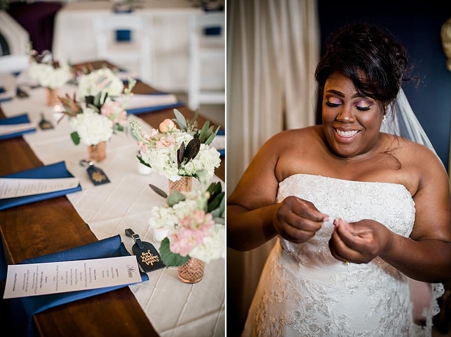 Table settings at this Wedding at Hunter Valley Farm by Knoxville Wedding Photographer, Amanda May Photos.