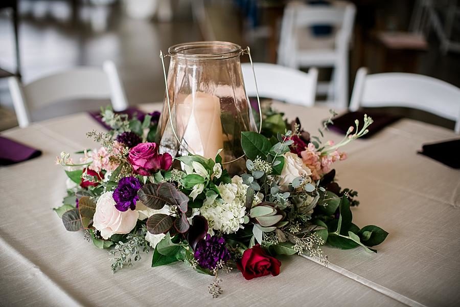 Centerpiece at this Wedding at Hunter Valley Farm by Knoxville Wedding Photographer, Amanda May Photos.