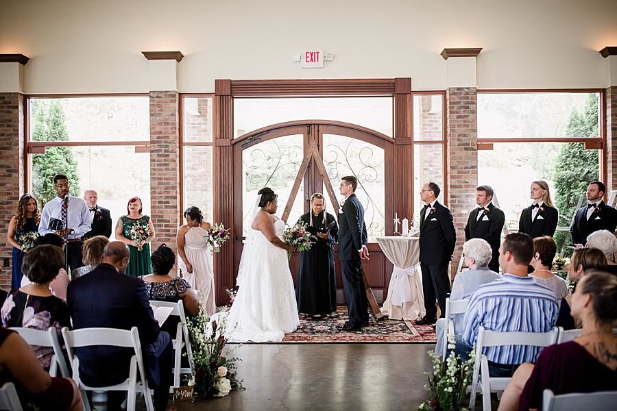 Exchanging vows at this Wedding at Hunter Valley Farm by Knoxville Wedding Photographer, Amanda May Photos.