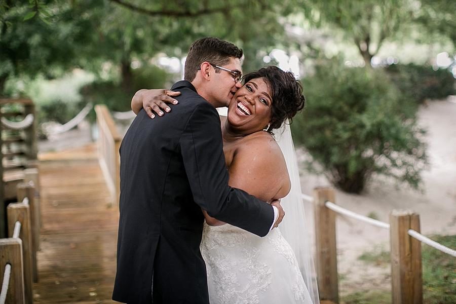 Kiss on the cheek at this Wedding at Hunter Valley Farm by Knoxville Wedding Photographer, Amanda May Photos.