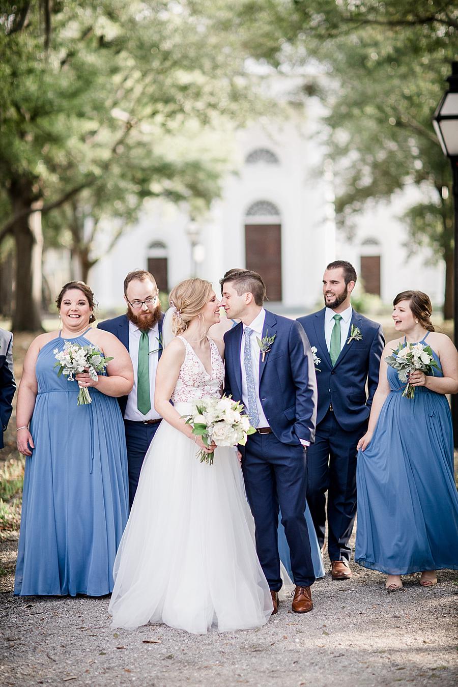 Nose to nose at this Upstairs at Midtown Wedding by Knoxville Wedding Photographer, Amanda May Photos.