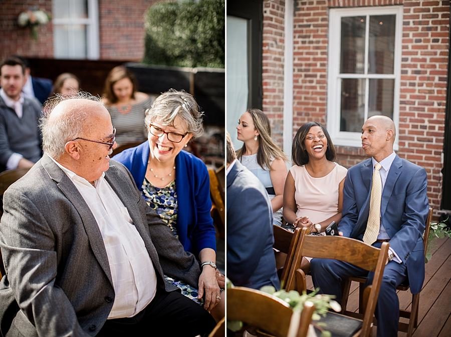 Ceremony guests at this Upstairs at Midtown Wedding by Knoxville Wedding Photographer, Amanda May Photos.