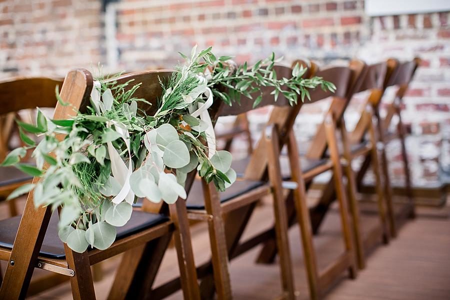 Ceremony seats at this Upstairs at Midtown Wedding by Knoxville Wedding Photographer, Amanda May Photos.