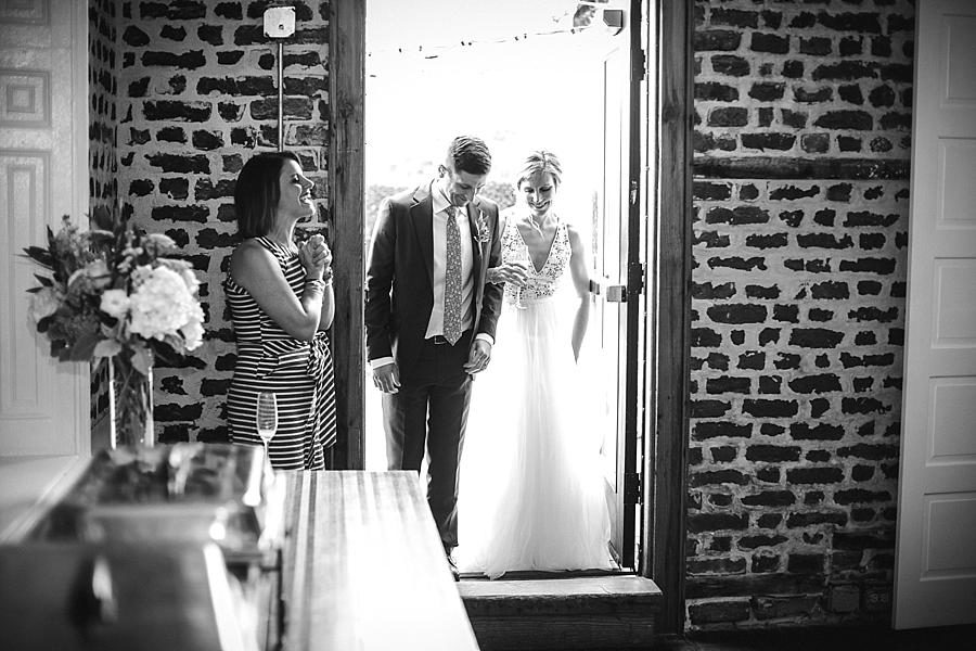Entering the reception at this Upstairs at Midtown Wedding by Knoxville Wedding Photographer, Amanda May Photos.