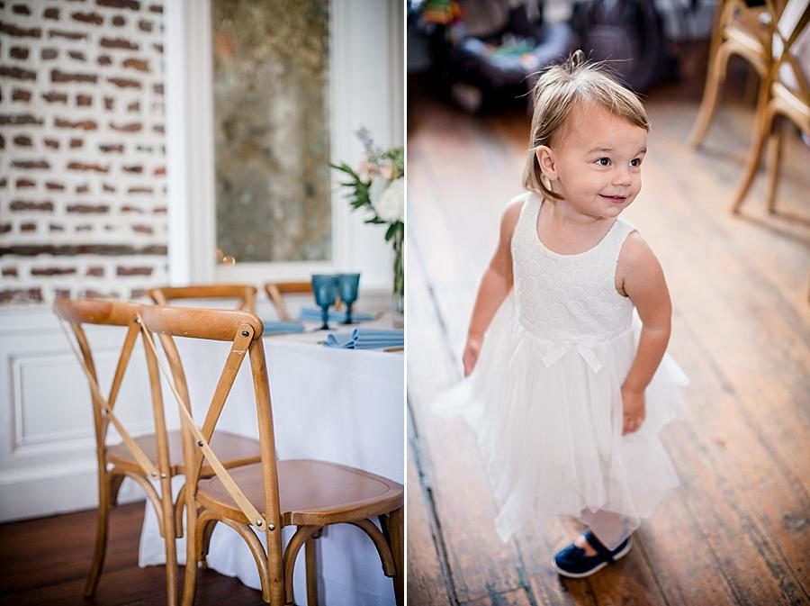 Flower girl at this Upstairs at Midtown Wedding by Knoxville Wedding Photographer, Amanda May Photos.