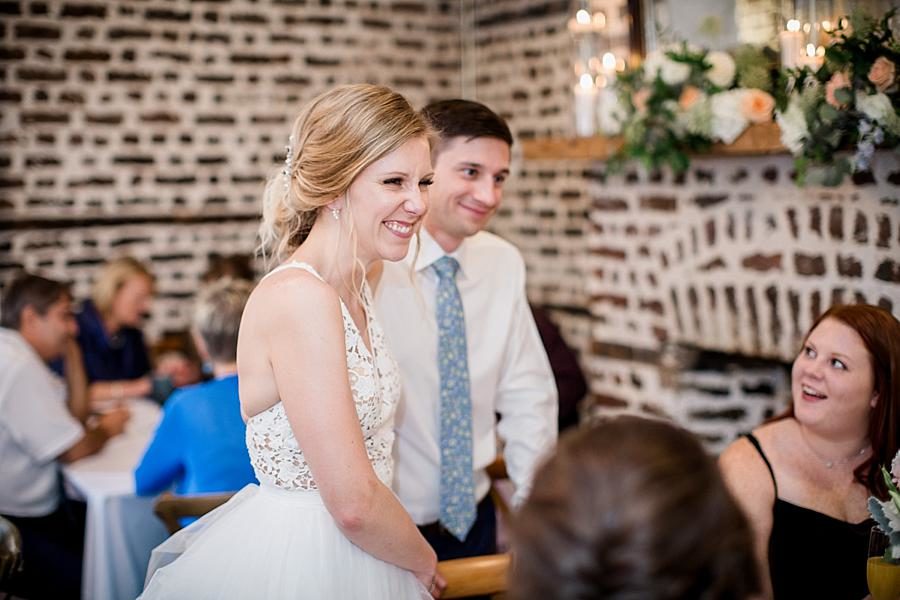 The happy couple at this Upstairs at Midtown Wedding by Knoxville Wedding Photographer, Amanda May Photos.