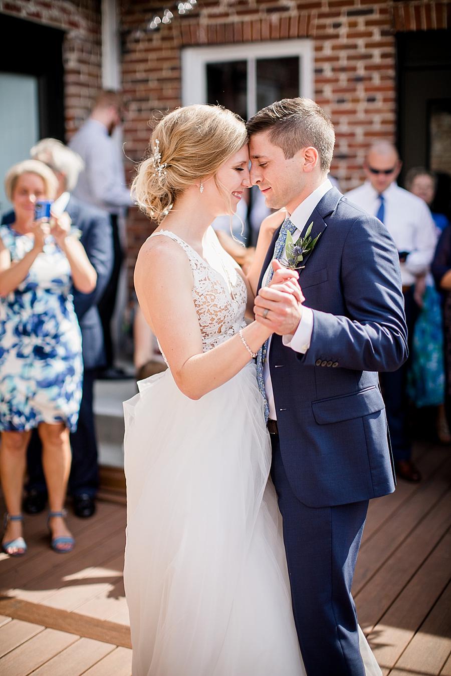 First dance at this Upstairs at Midtown Wedding by Knoxville Wedding Photographer, Amanda May Photos.