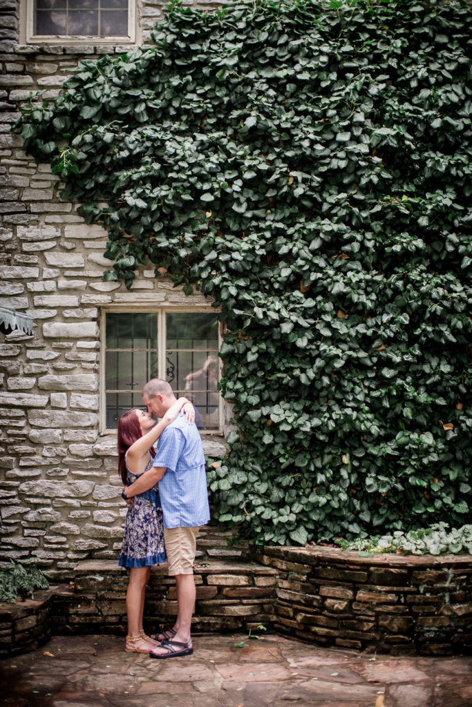 Dancing in front of the vines at this Knoxville Botanical Gardens engagement session by Knoxville Wedding Photographer, Amanda May Photos.