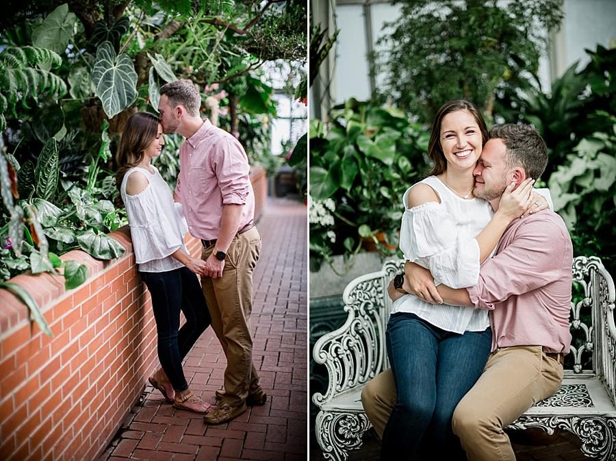 Forehead kisses at this Biltmore Engagement by Knoxville Wedding Photographer, Amanda May Photos.