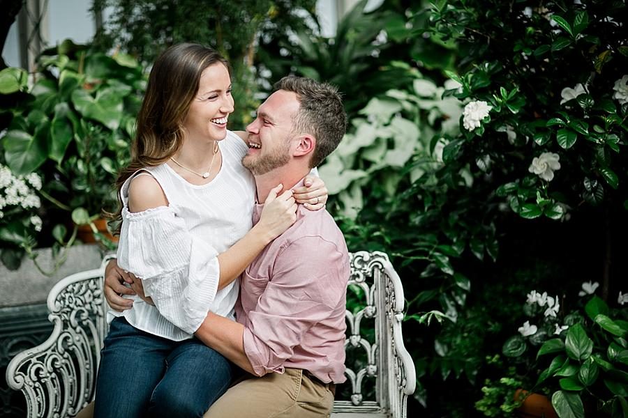 Laughing together at this Biltmore Engagement by Knoxville Wedding Photographer, Amanda May Photos.