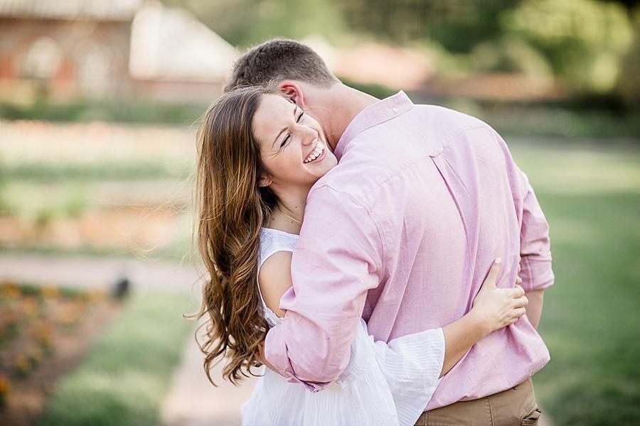 Hugging at this Biltmore Engagement by Knoxville Wedding Photographer, Amanda May Photos.