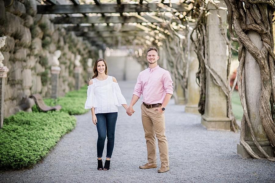 Holding hands at this Biltmore Engagement by Knoxville Wedding Photographer, Amanda May Photos.