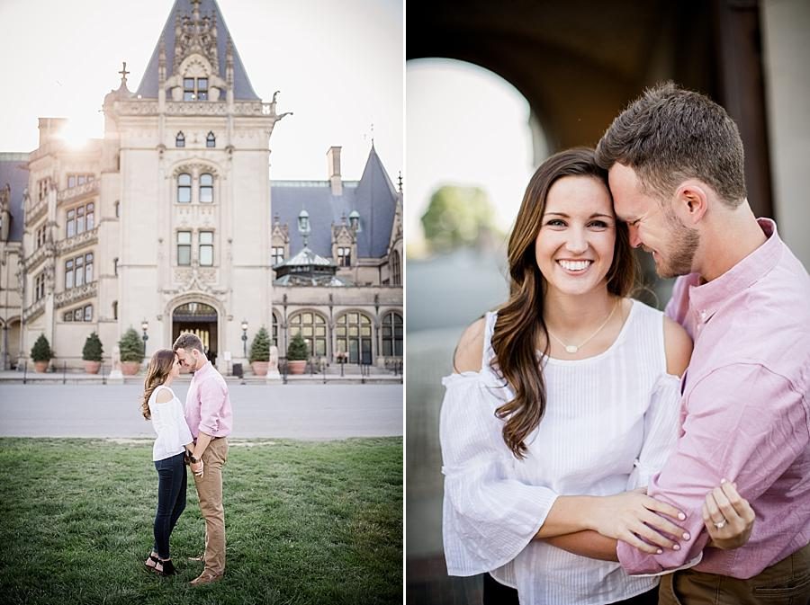 Heads together at this Biltmore Engagement by Knoxville Wedding Photographer, Amanda May Photos.
