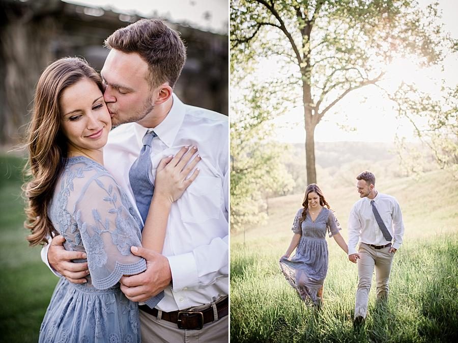 Walking together at this Biltmore Engagement by Knoxville Wedding Photographer, Amanda May Photos.