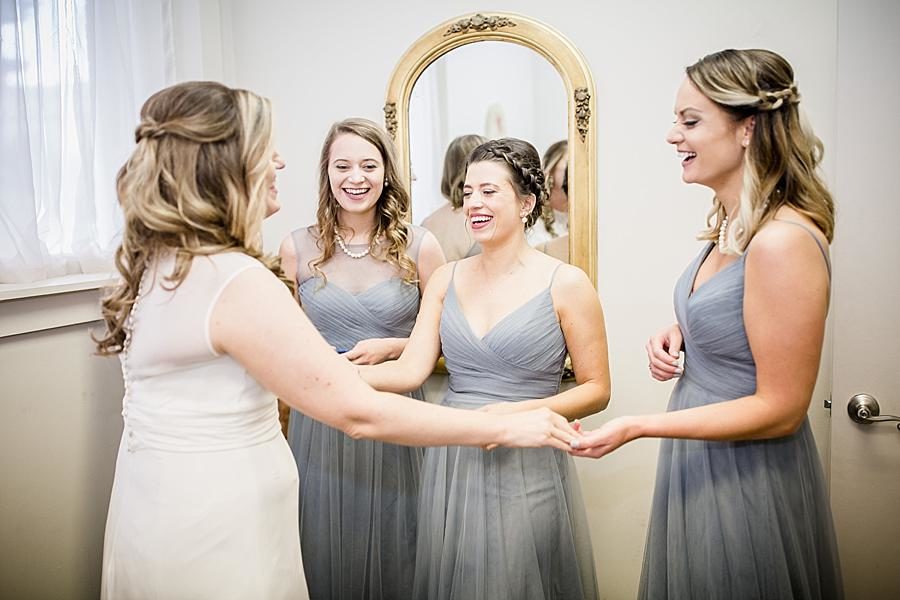 Showing the bridesmaids at this Southern Railway Station Wedding by Knoxville Wedding Photographer, Amanda May Photos.