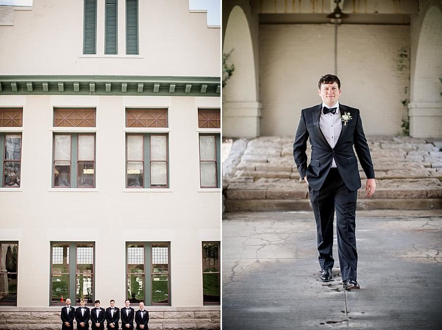 Hand in pocket at this Southern Railway Station Wedding by Knoxville Wedding Photographer, Amanda May Photos.